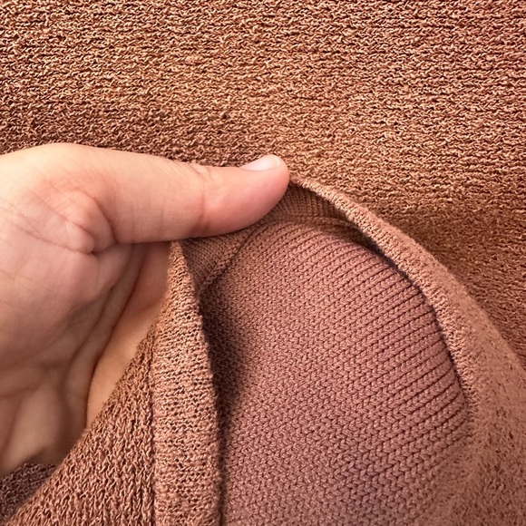 Ronny Kobo Women’s Size M Rust Knit Bell Sleeve Bodycon Mini Dress Deep V-Neck - Picture 9 of 12